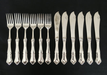 OFFER NOK 850 per piece Martha silver / Märtha silver fishing cutlery in 830s solid silver