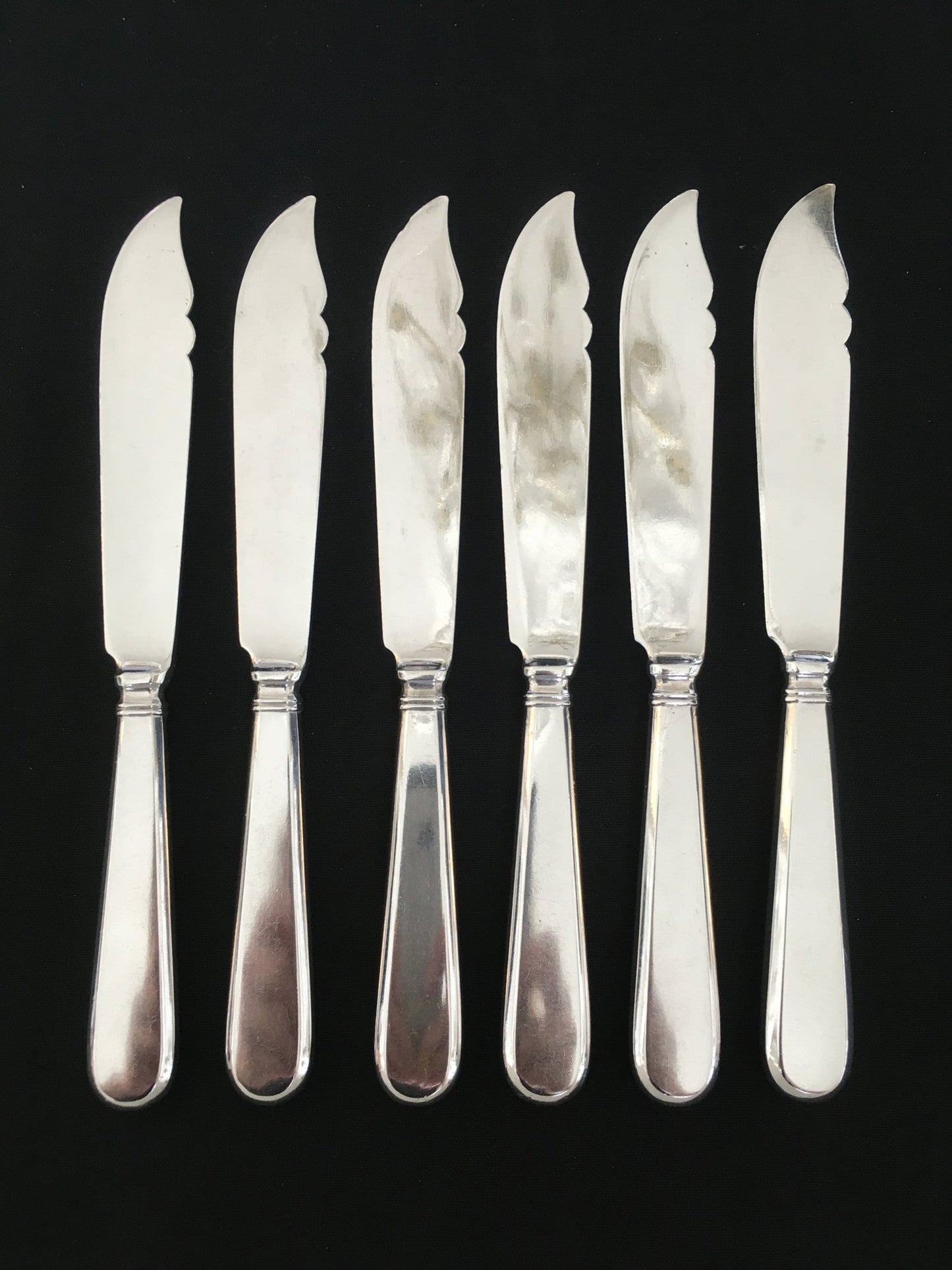 Old English silver fishing cutlery by David Andersen