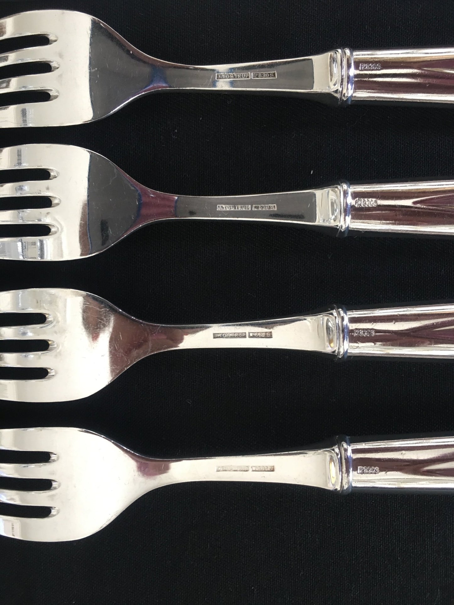 Måne Sølvbestikk Fiskegaffel Bakside Stempel