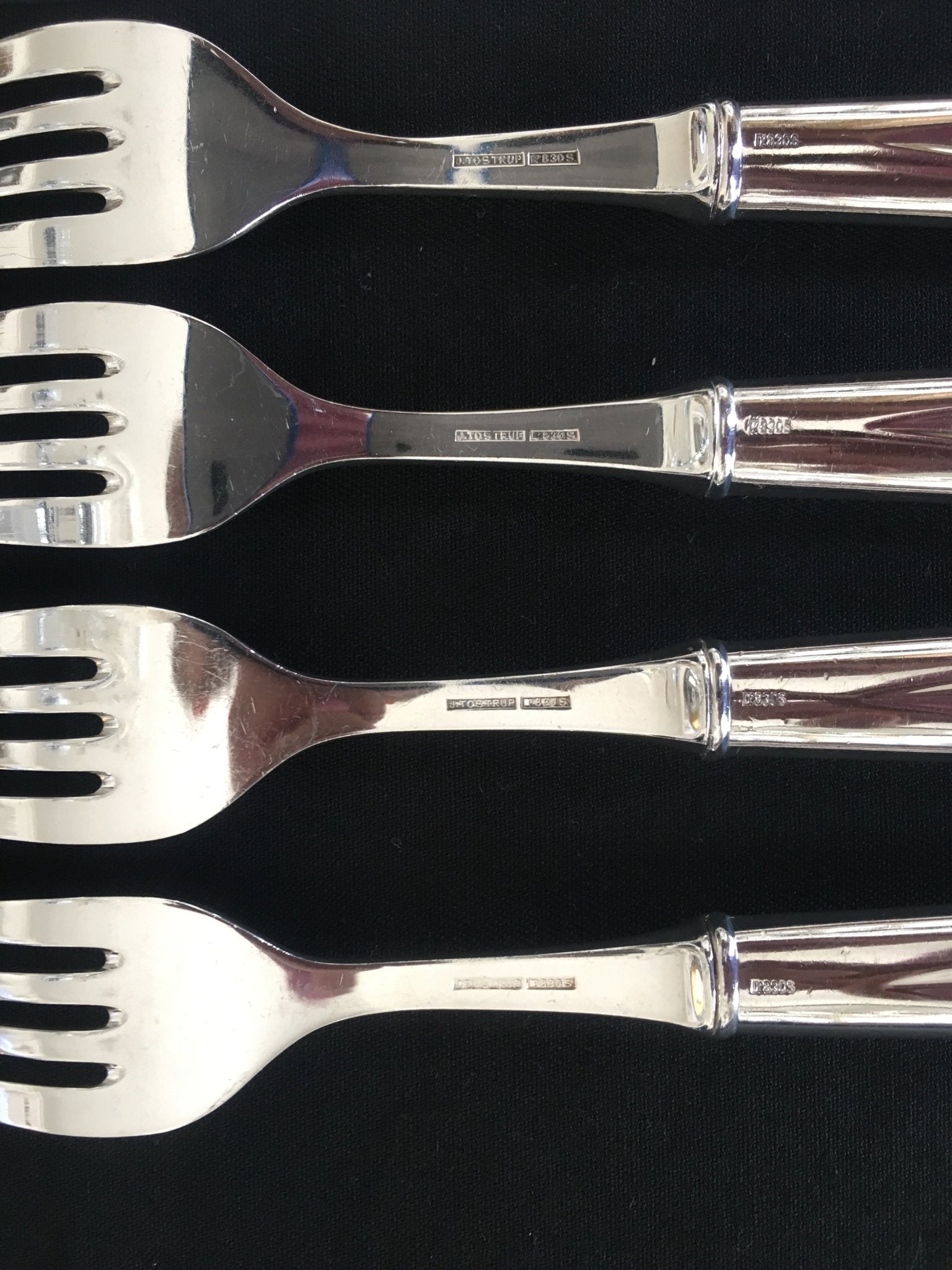 Måne Sølvbestikk Fiskegaffel Bakside Stempel