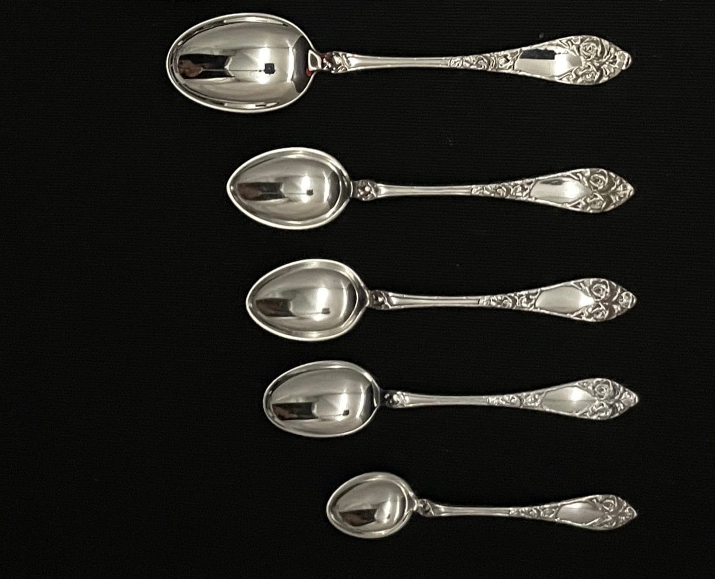 Elevated Rose silver cutlery coffee spoon, tea spoon and mocha