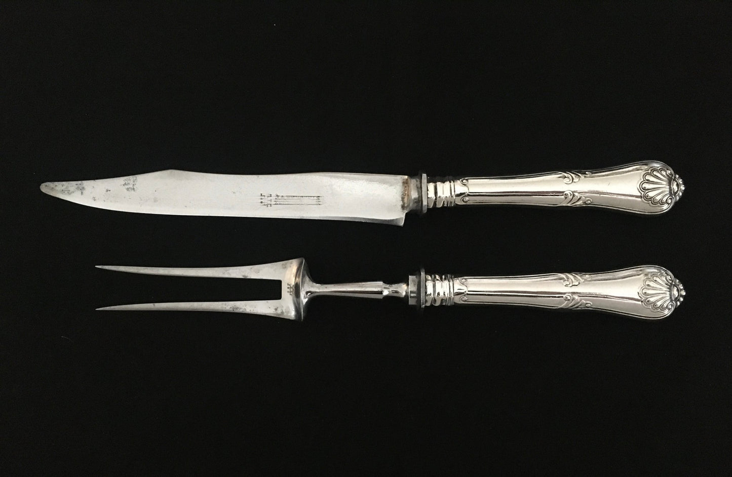 Queens Pattern Sølvbestikk Transjerkniv og Transjergaffel