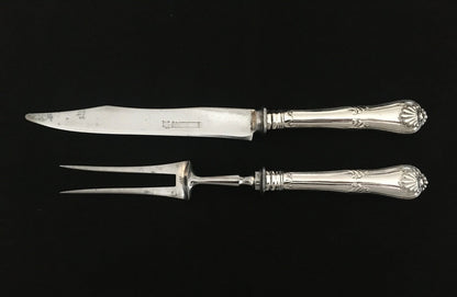 Queens Pattern Sølvbestikk Transjerkniv og Transjergaffel