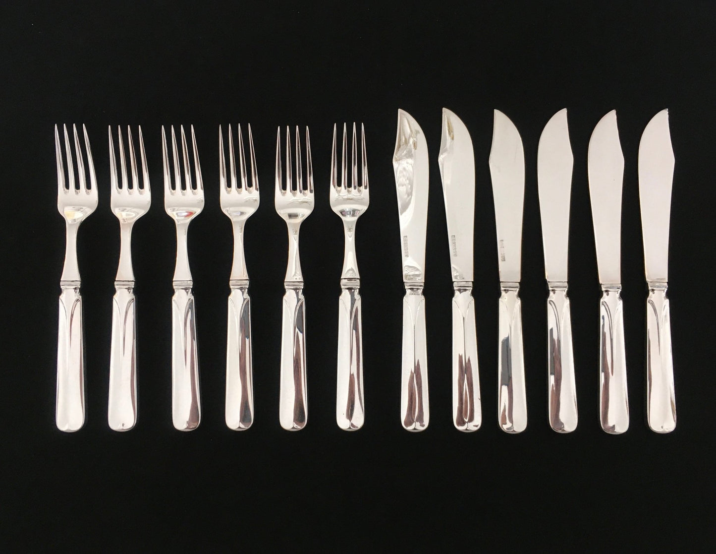 Rådhus Glatt Sølvbestikk Fiskekniv og Fiskegaffeel