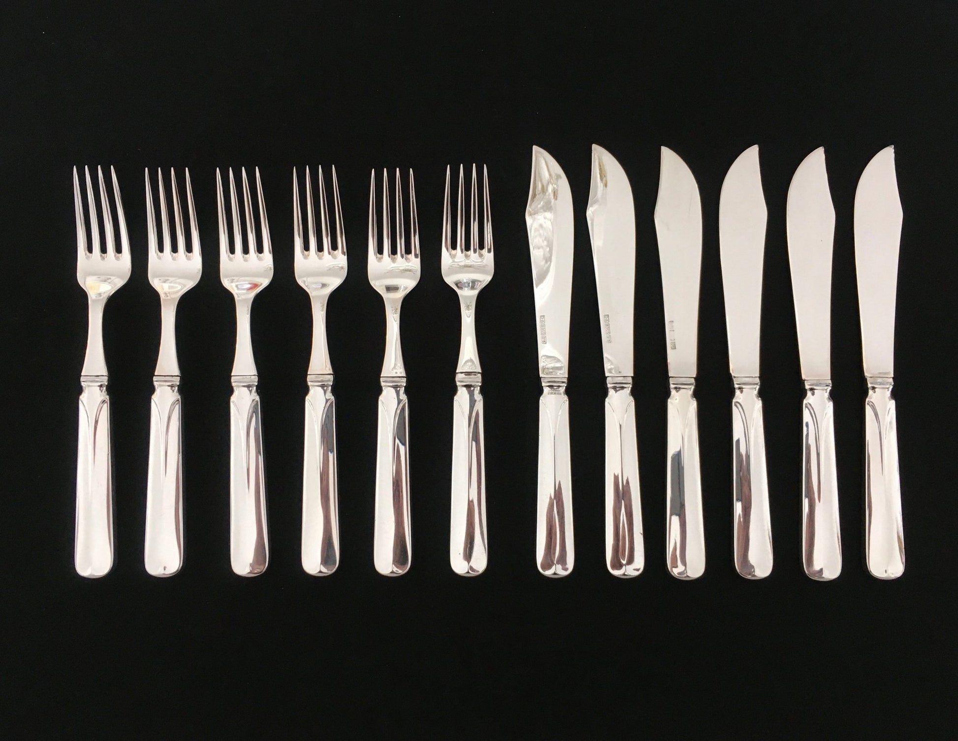 Rådhus Glatt Sølvbestikk Fiskekniv og Fiskegaffeel