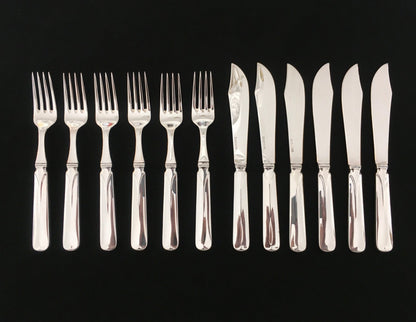 Rådhus Glatt Sølvbestikk Fiskekniv og Fiskegaffeel