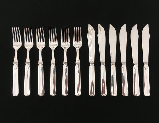 Rådhus Glatt Sølvbestikk Fiskekniv og Fiskegaffeel