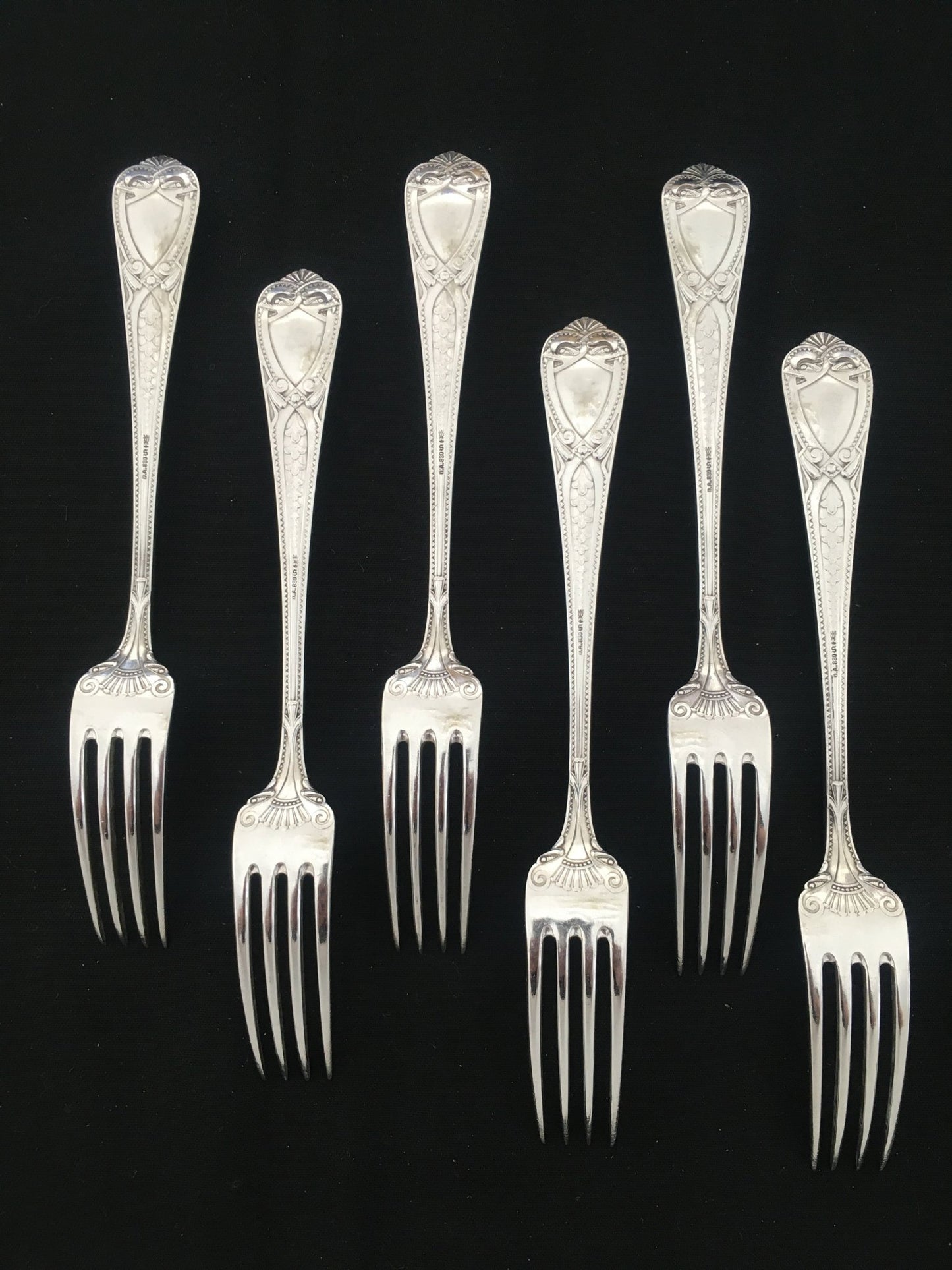 Romansk Sølvbestikk Gaffel Bakside