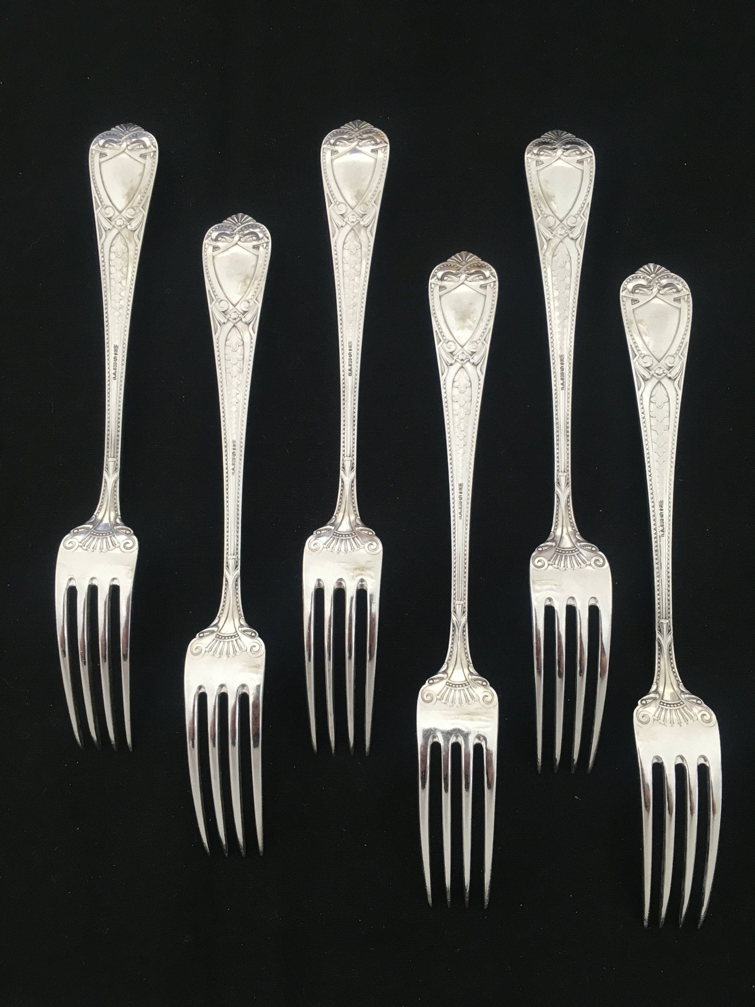 Romansk Sølvbestikk Gaffel Bakside