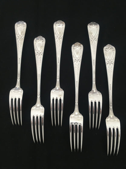 Romansk Sølvbestikk Gaffel Bakside