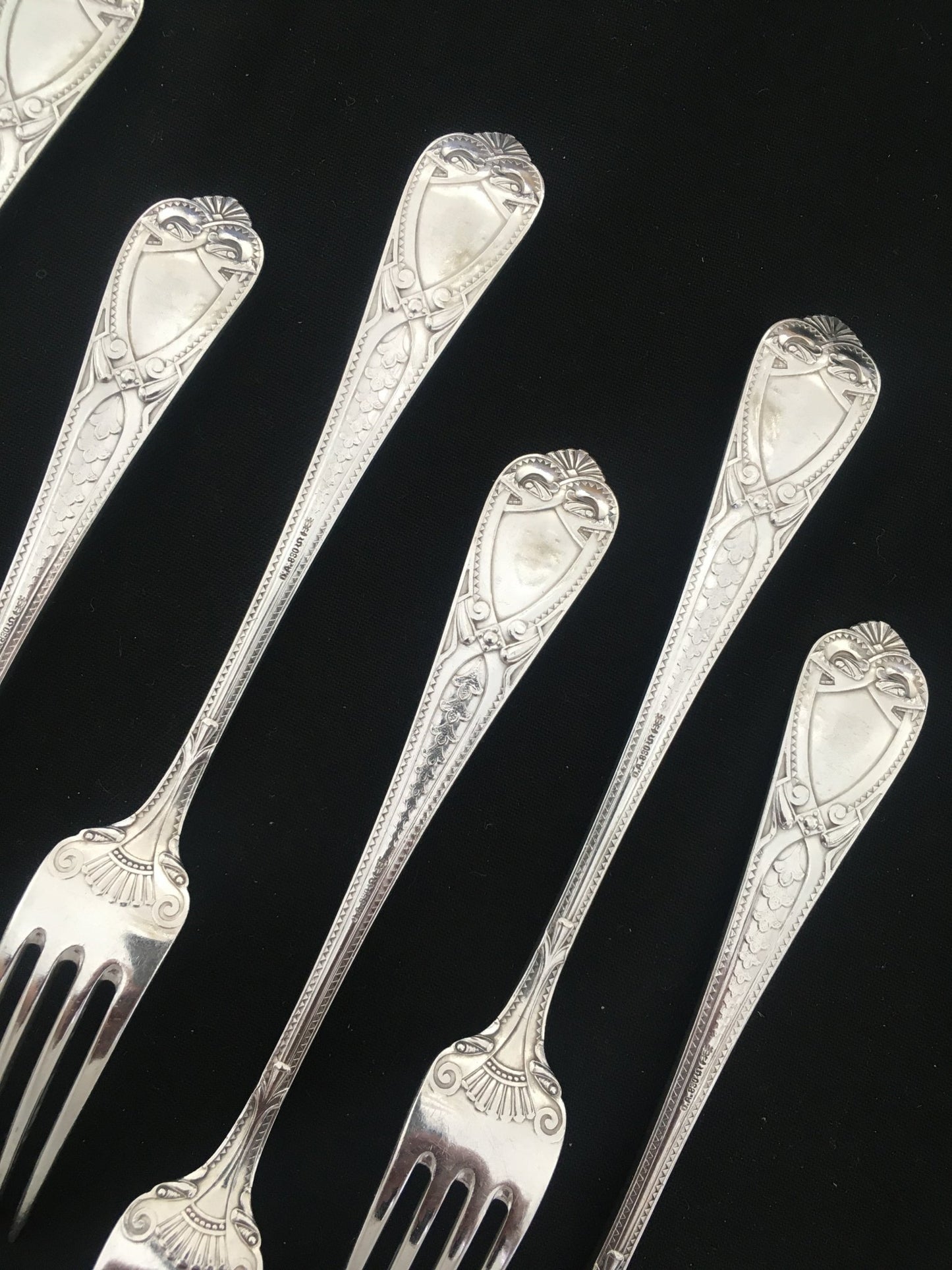 Romansk Sølvbestikk Gaffel Bakside