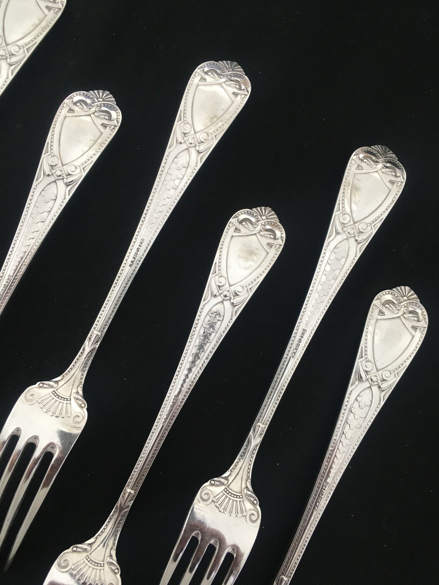 Romansk Sølvbestikk Gaffel Bakside