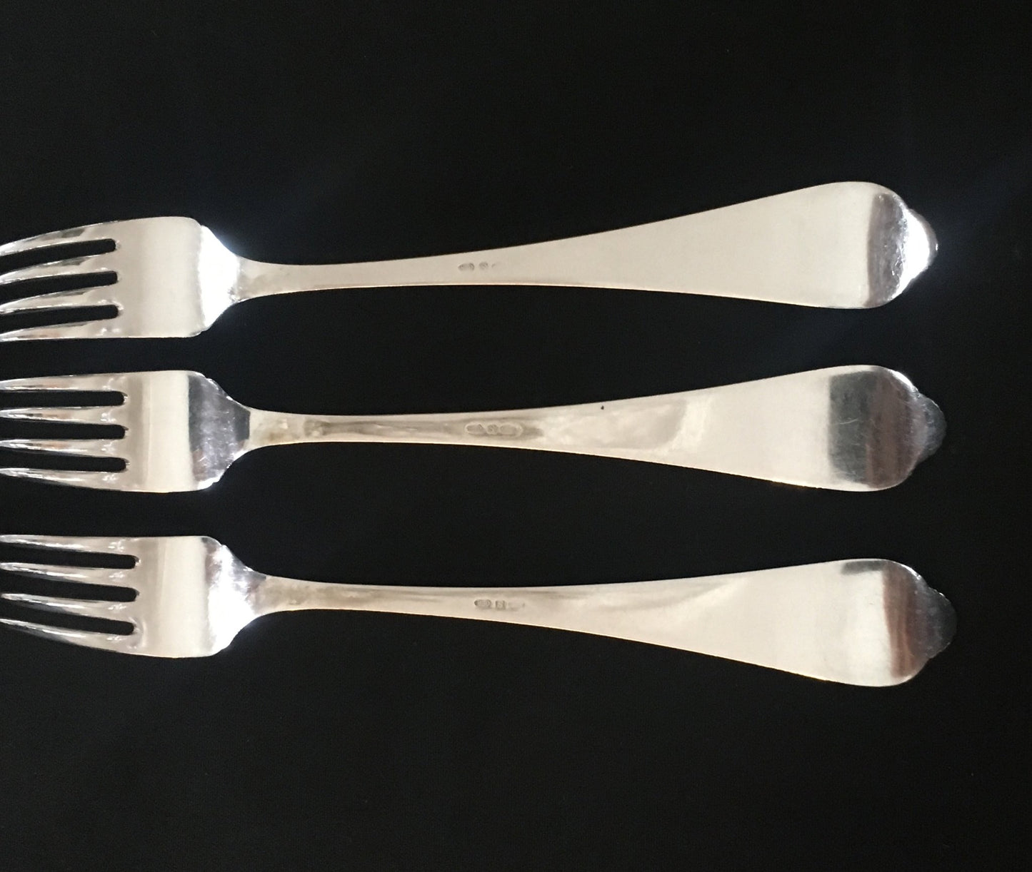 Romansk Sølvbestikk Gaffel Baksidee