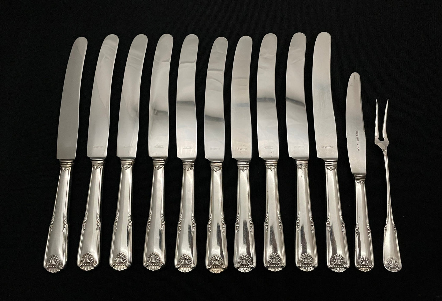 Skjell sølvbestikk Kniv