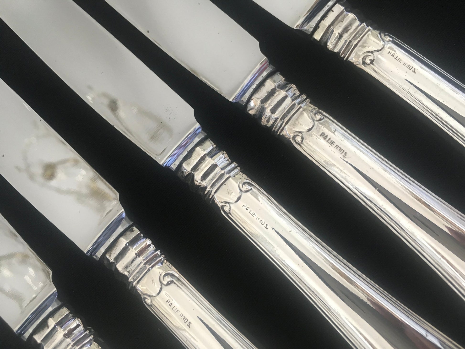 Skjell sølvbestikk Kniv bakside Tostrup