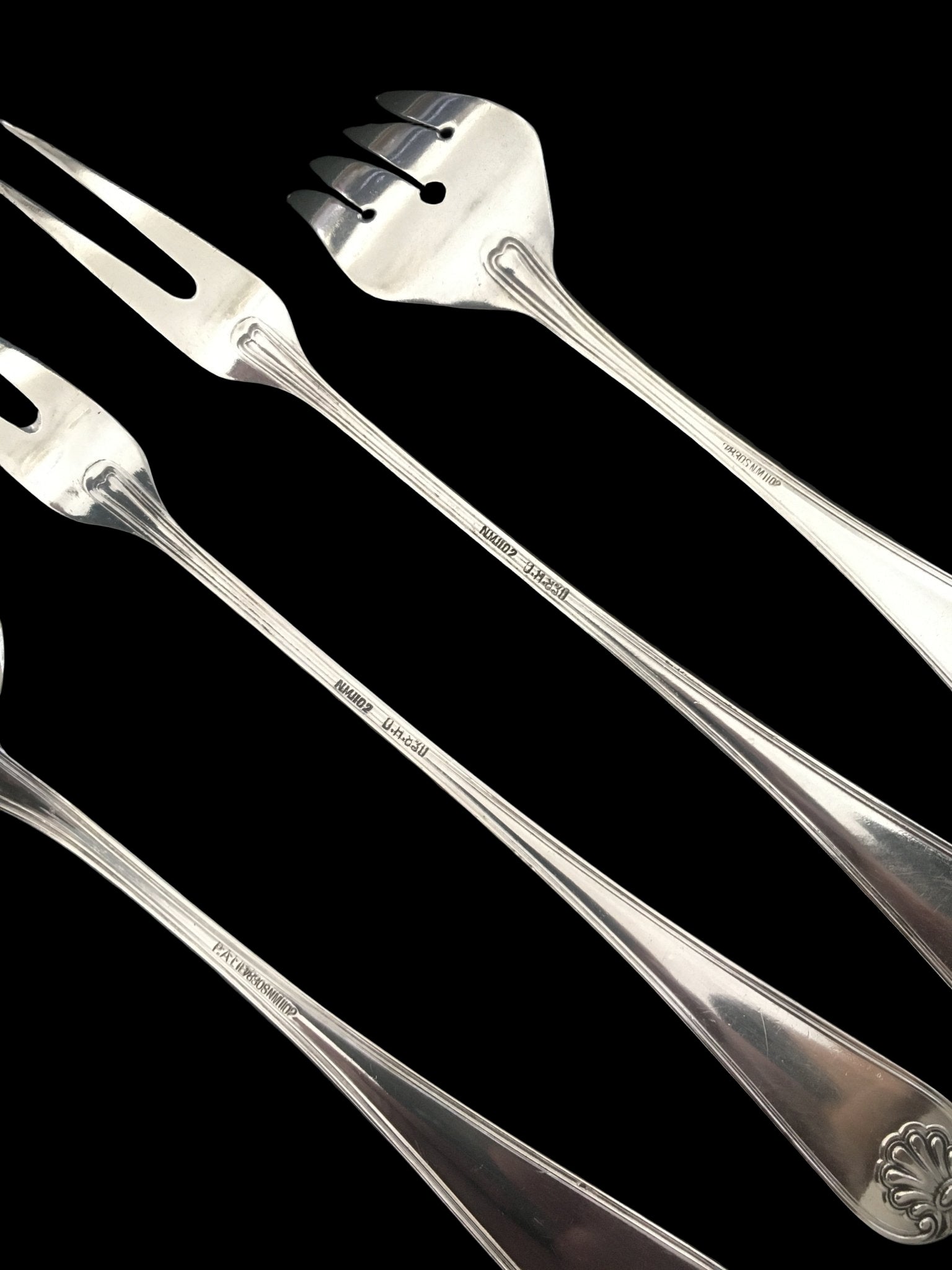 Skjell sølvbestikk Koldtgaffel sildespade