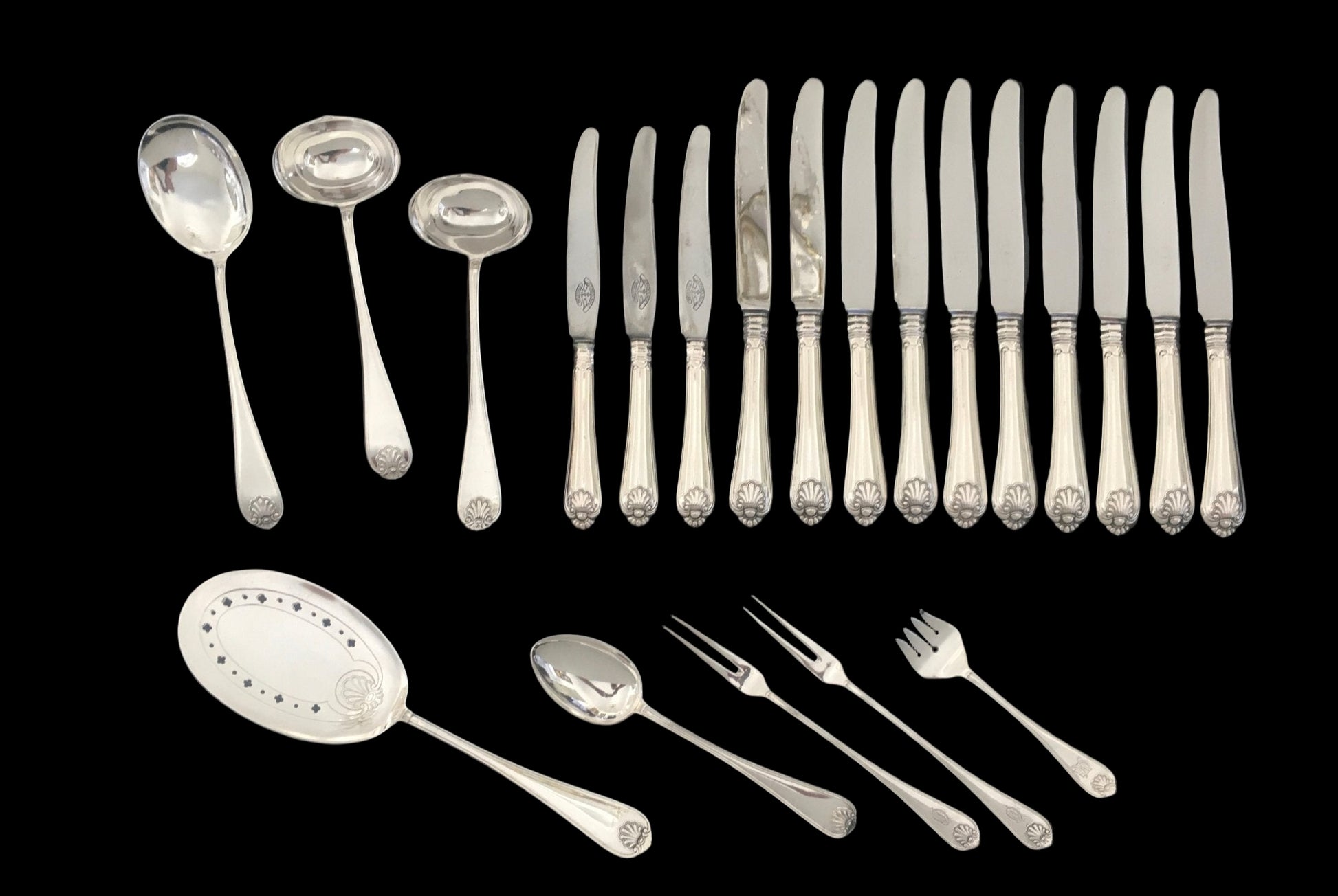 Skjell sølvbestikk Spisebestikk Tostrup