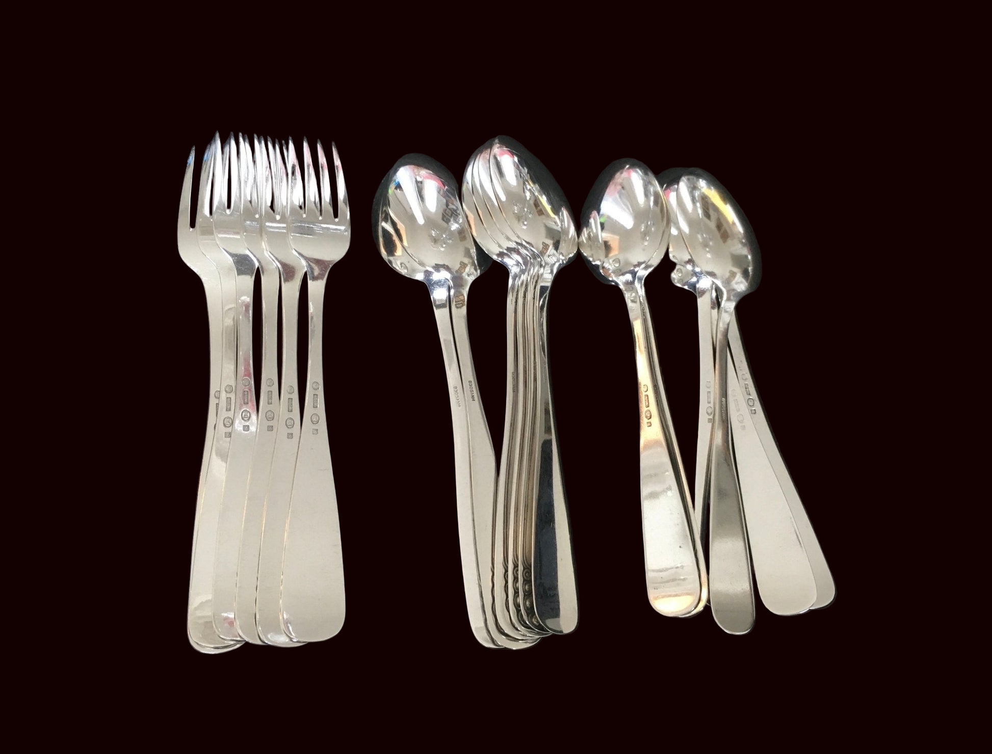 Slottssølv Sølvbestikk Bakside