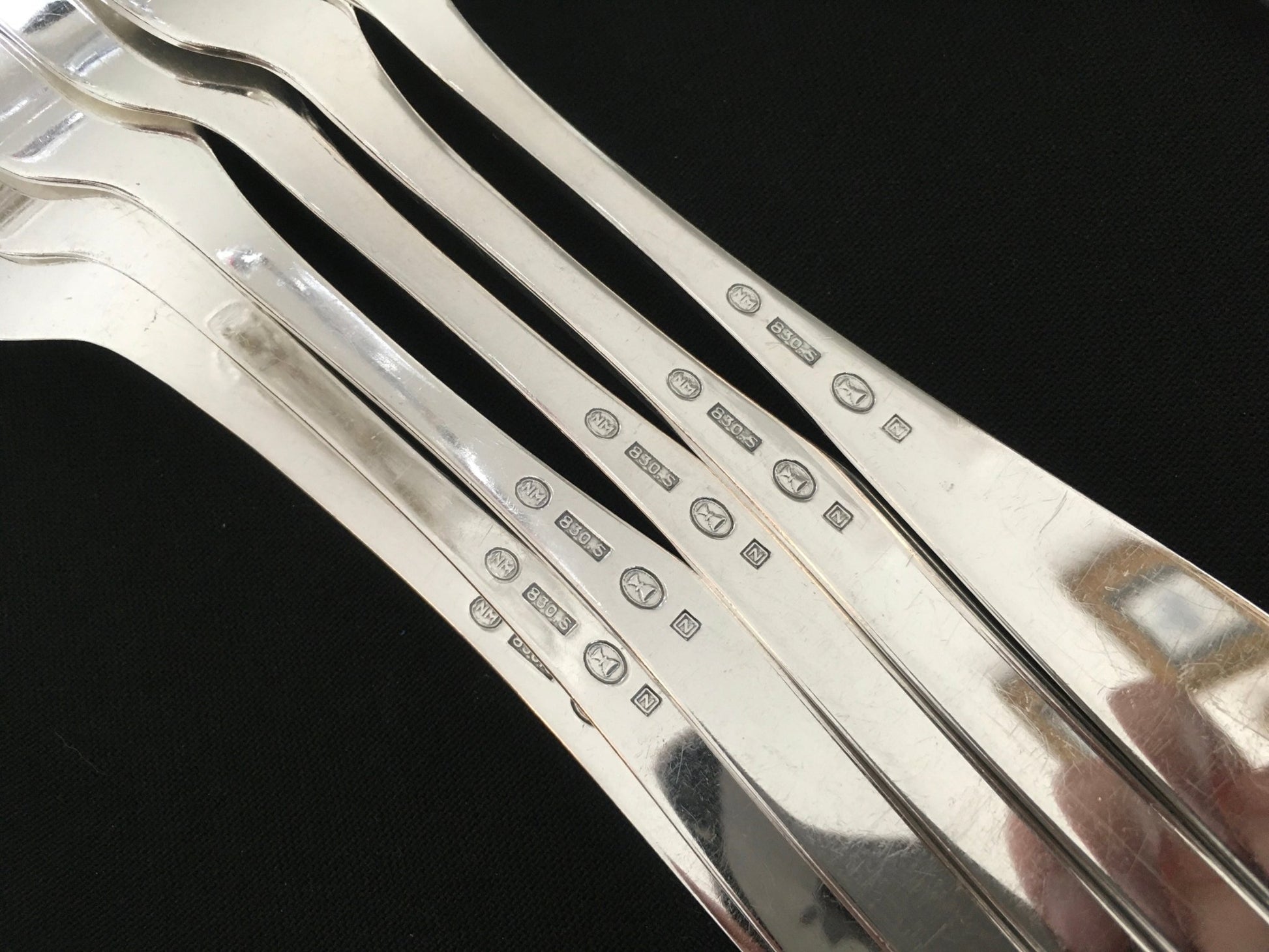 Slottssølv Sølvbestikk Bakside Stempel