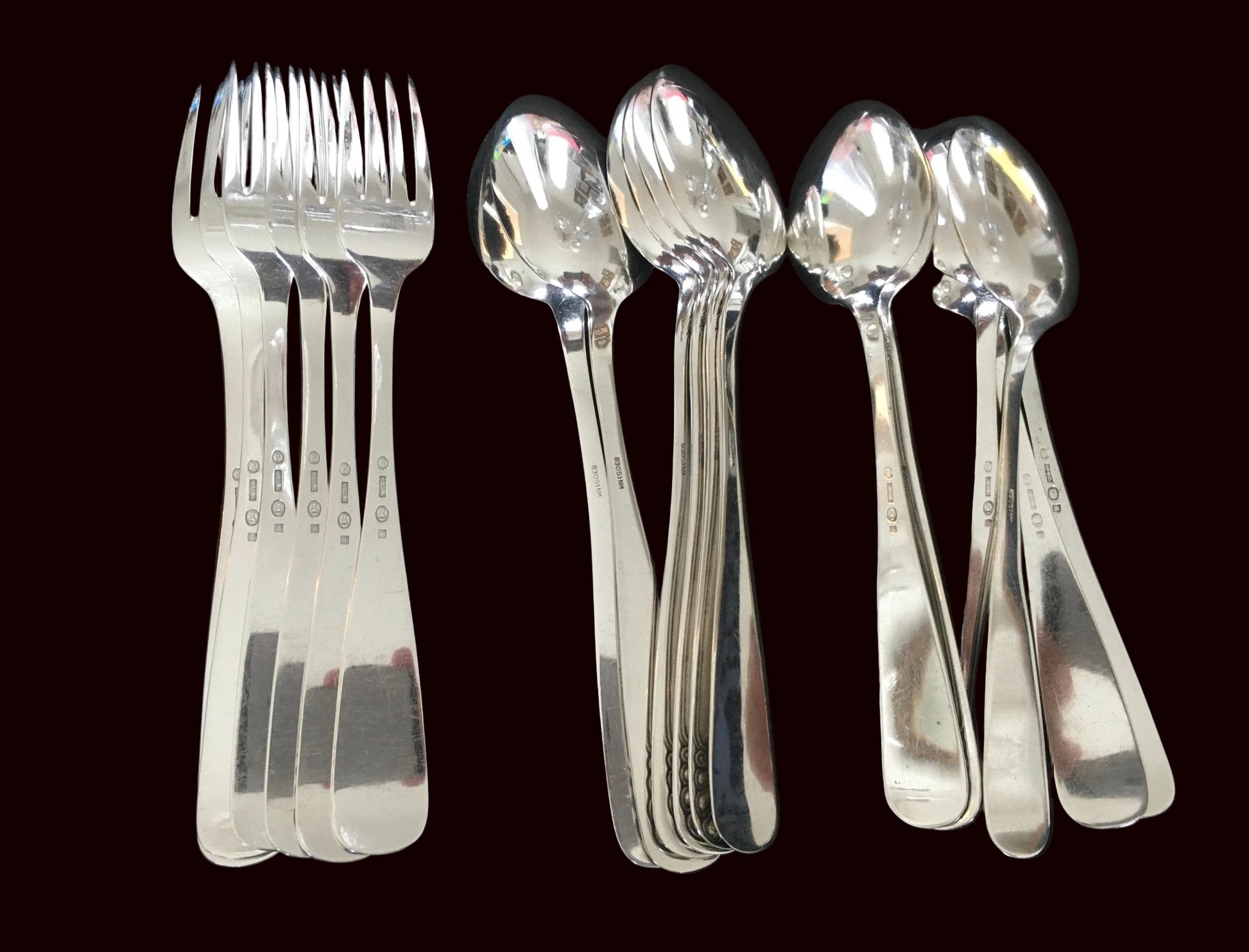 Slottssølv Sølvbestikk Bakside Stempel