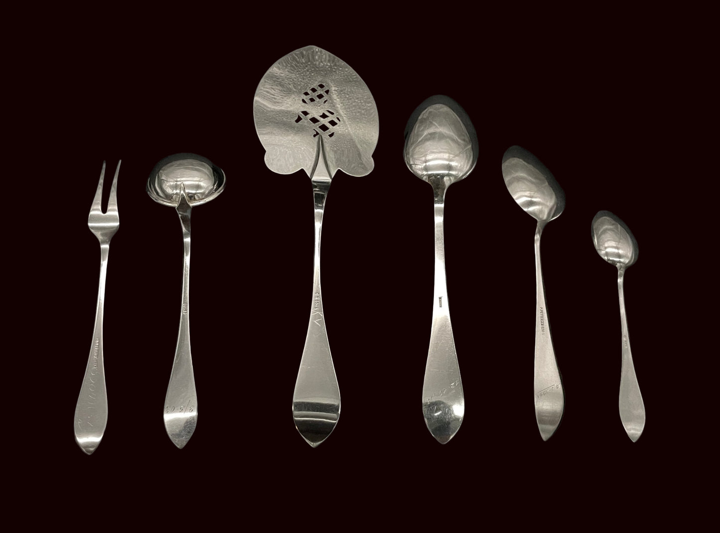 Spissgravert 2 Sølvbestikk Bakside