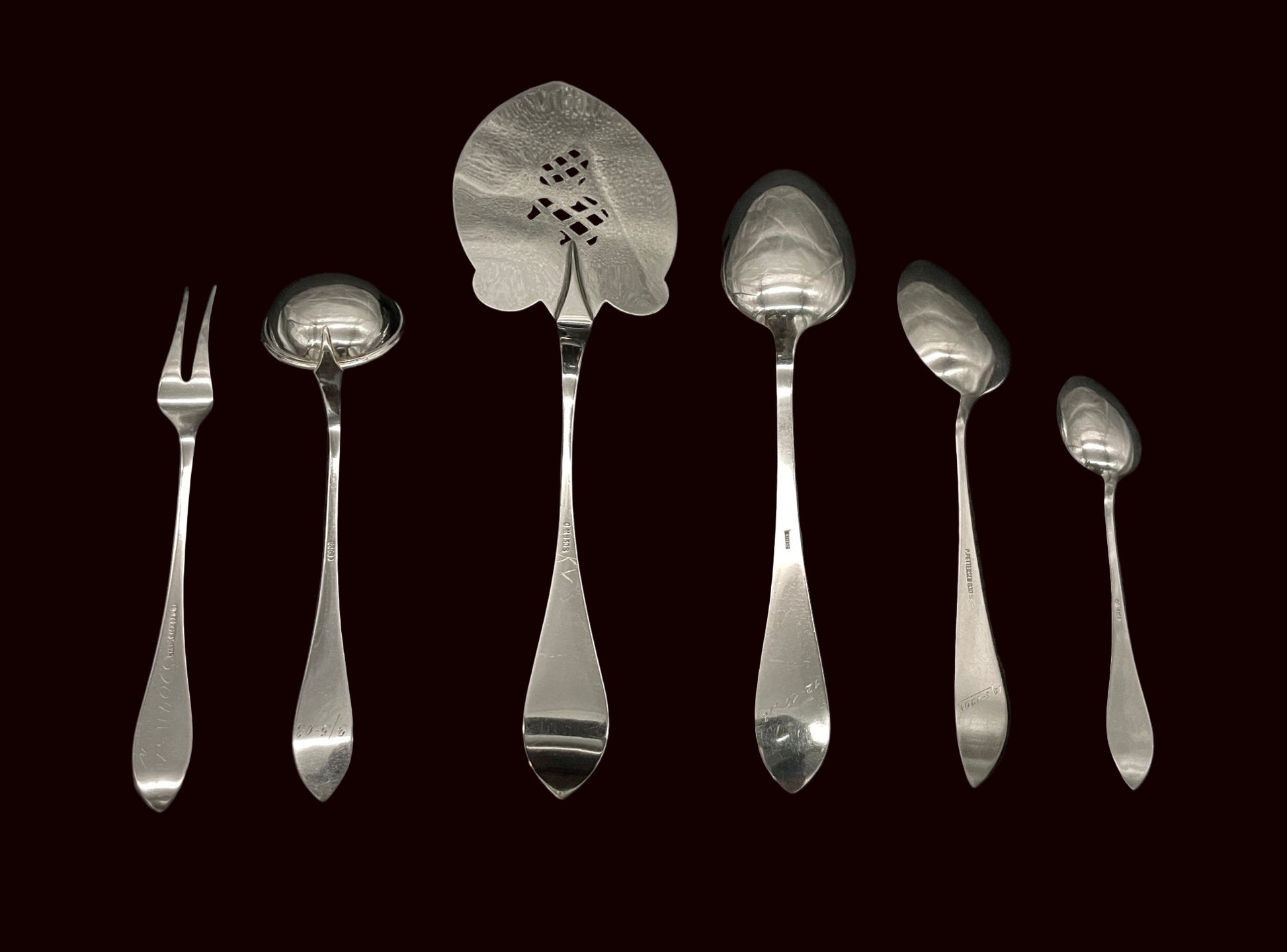 Spissgravert 2 Sølvbestikk Bakside