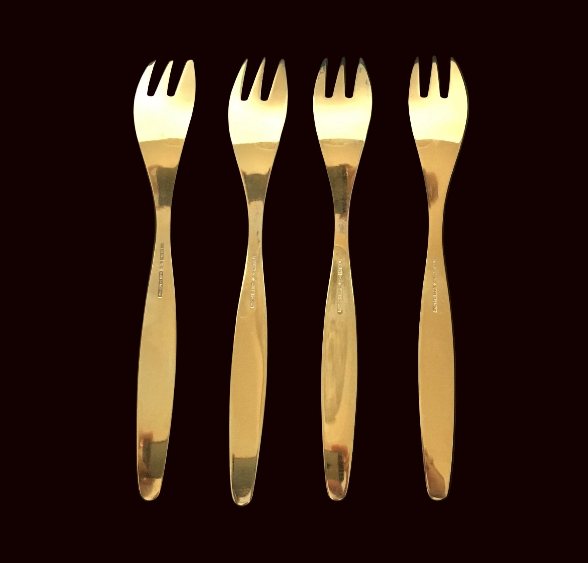 Taffel Sølvbestikk Kakegaffel Emalje Bakside