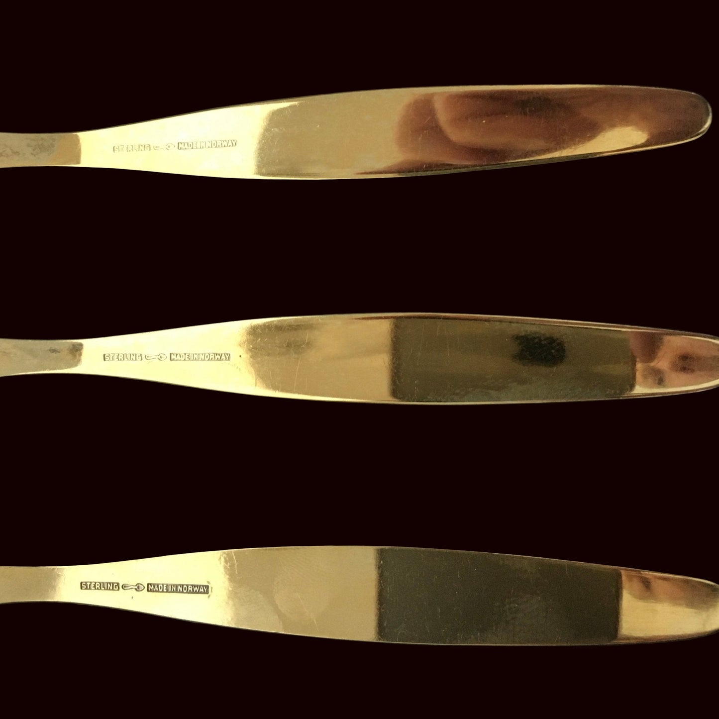 Taffel Sølvbestikk Kakegaffel Emalje Bakside Stempel