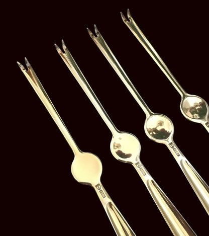 Thune Sølv Hummergafel Skaldyrgaffel Emalje Stempel